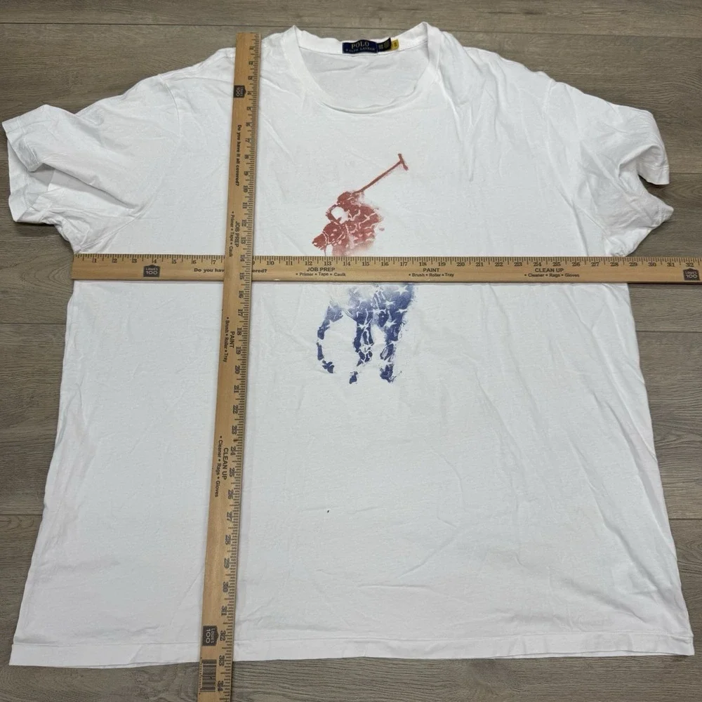Polo Ralph Lauren USA Big Pony T Short Men's Sz 3XB White July 4 Patriotic